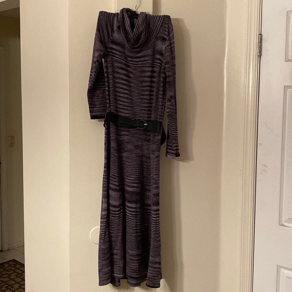 Grey and black striped dress